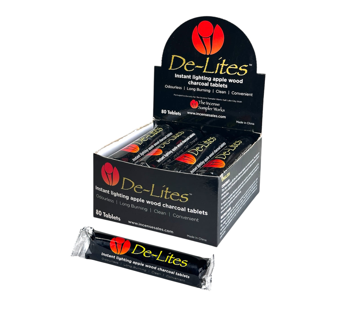 De-Lites Charcoal for Incense (Small Tablets) Box of 8 Rolls