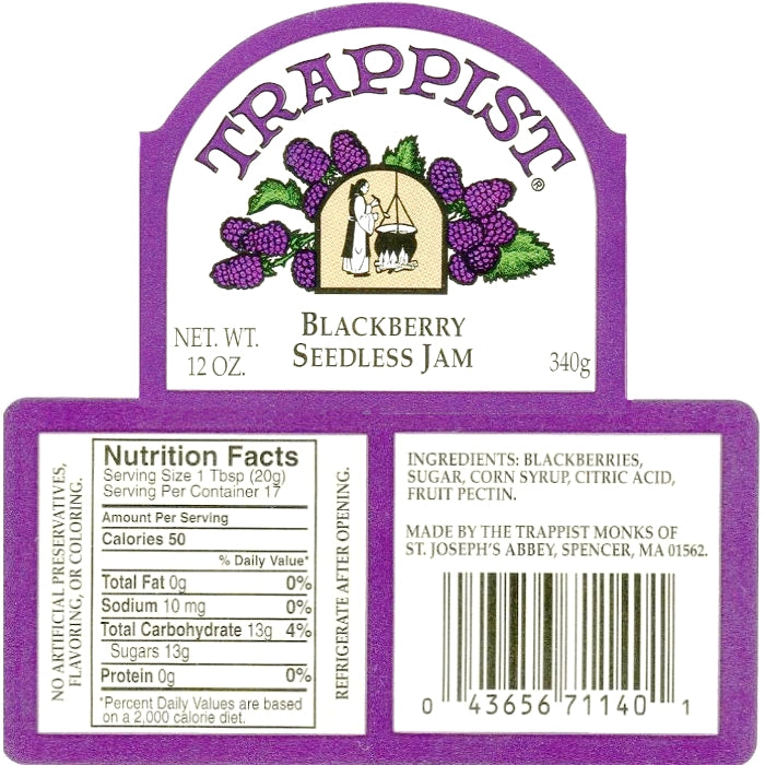 Blackberry Seedless Trappist Jam (12 Pack)