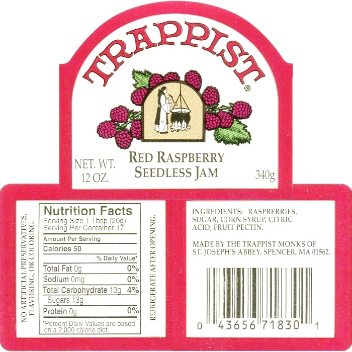 Red Raspberry Seedless Trappist Jam (12 Pack)
