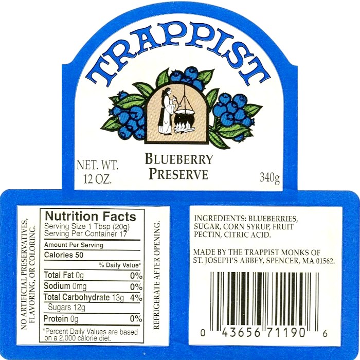 Blueberry Trappist Preserve (12 pack)