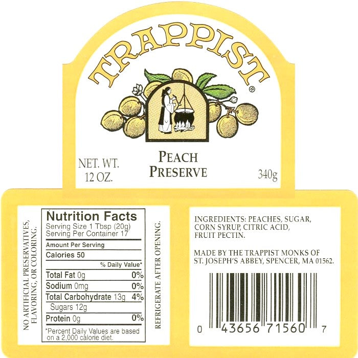 Peach Trappist Preserve (12 Pack)