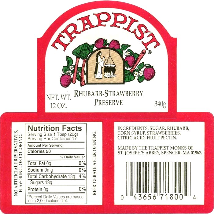 Rhubarb-Strawberry Trappist Preserve (12 Pack)