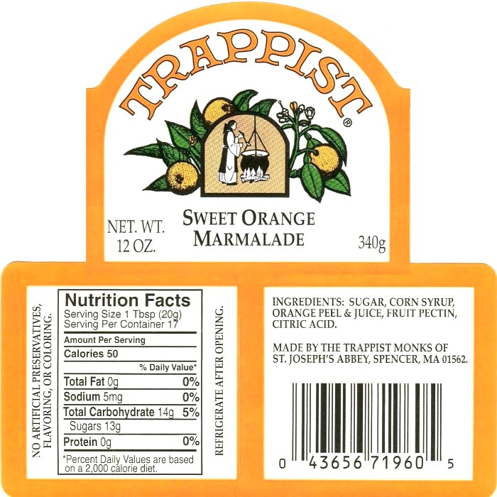 Sweet Orange Trappist Marmalade (12 pack)