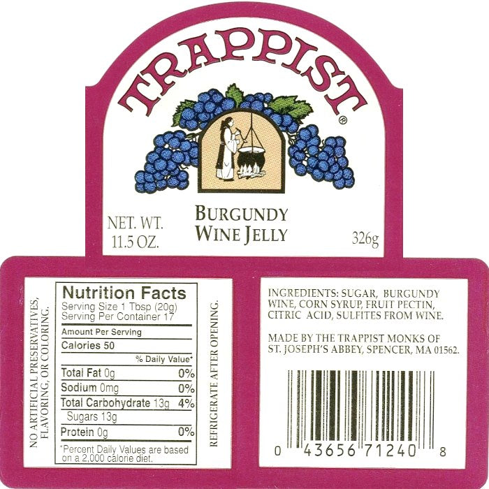 Burgundy Wine Trappist Jelly (12 Pack)