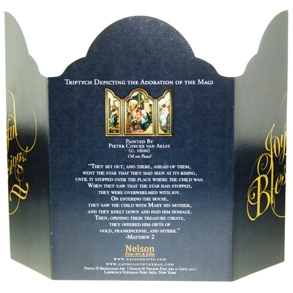 Joyful Blessings Tri-fold (12 cards in gold bag)