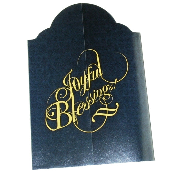 Joyful Blessings Tri-fold (12 cards in gold bag)