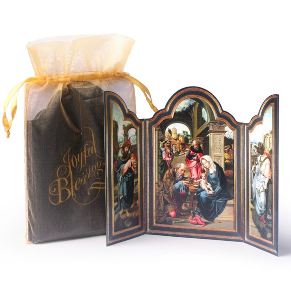Joyful Blessings Tri-fold (12 cards in gold bag)