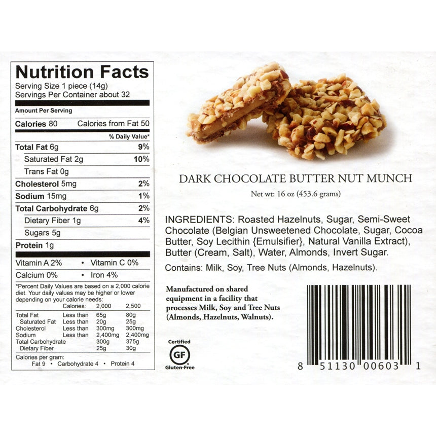 Dark Chocolate Butter Nut Munch (Large)