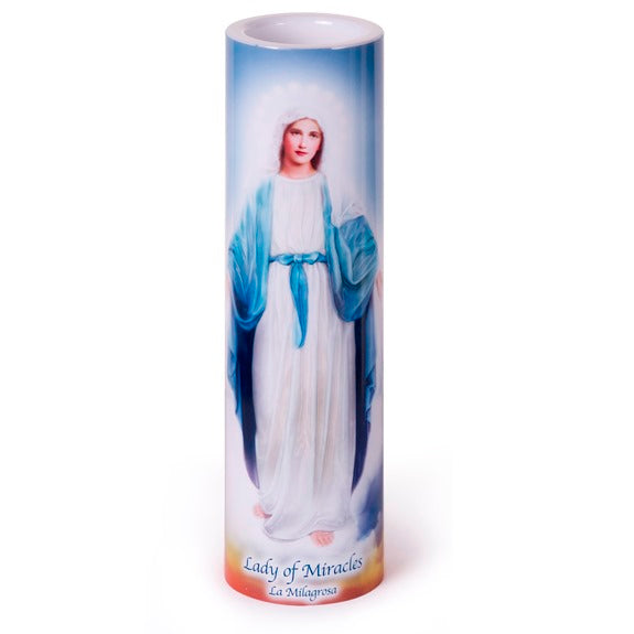 Our Lady of Miracles LED Prayer Candle