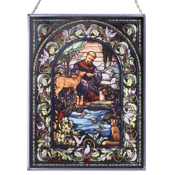 St. Francis & the Animals Glass Suncatcher