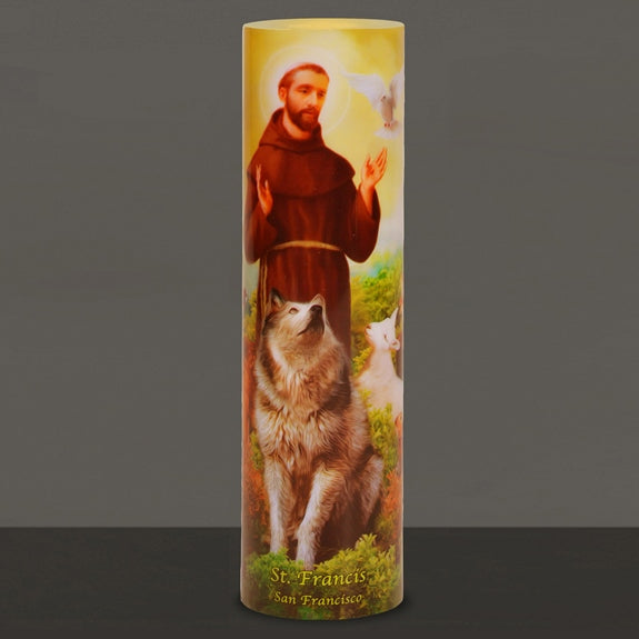 St. Francis LED Prayer Candle