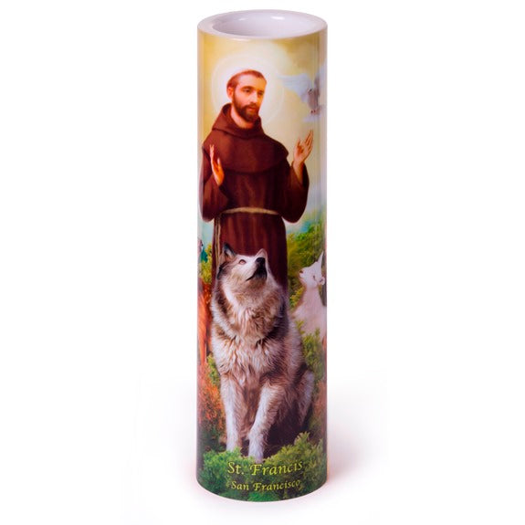 St. Francis LED Prayer Candle
