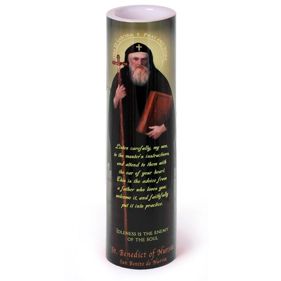 St. Benedict LED Prayer Candle