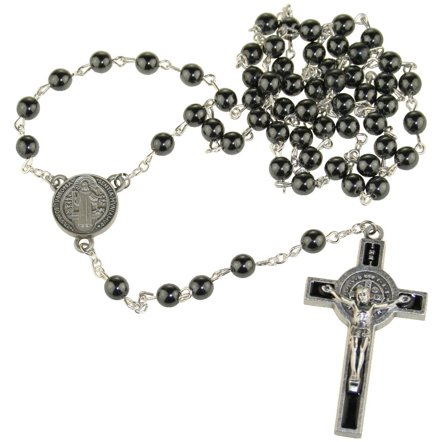 St. Benedict Hematite Rosary