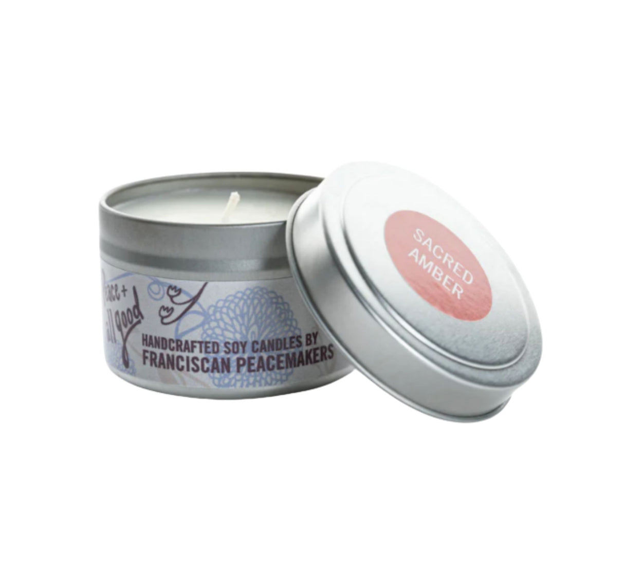 Peace & All Good Sacred Amber Candle (round tin)