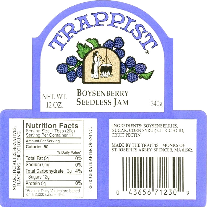 Boysenberry Seedless Trappist Jam (Single Jar)