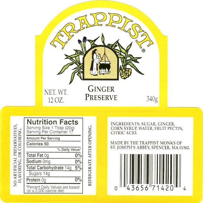 1387 Labels Ginger Trappist Preserve (12 Pack) – Monastery Greetings
