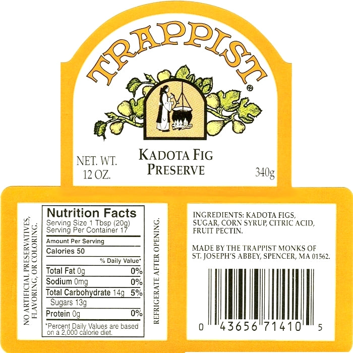 Kadota Fig Trappist Preserve (Single jar)