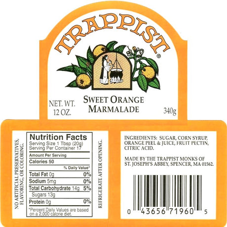 Sweet Orange Trappist Marmalade (12 pack)