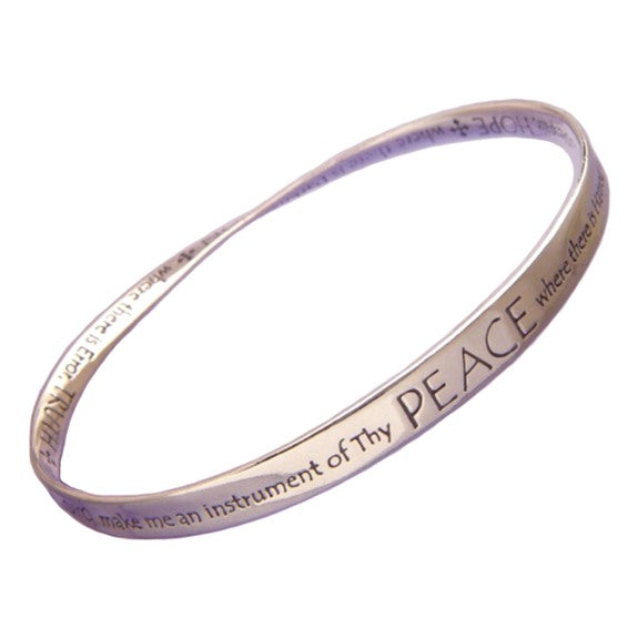 St. Francis Prayer Mobius Bracelet (Silver) – Monastery Greetings