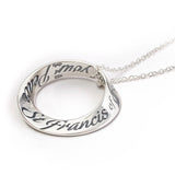 St. Francis Prayer Mobius Necklace (Silver)
