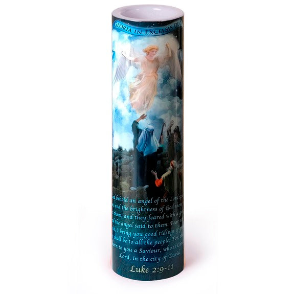 Angel & Shepherds LED Prayer Candle